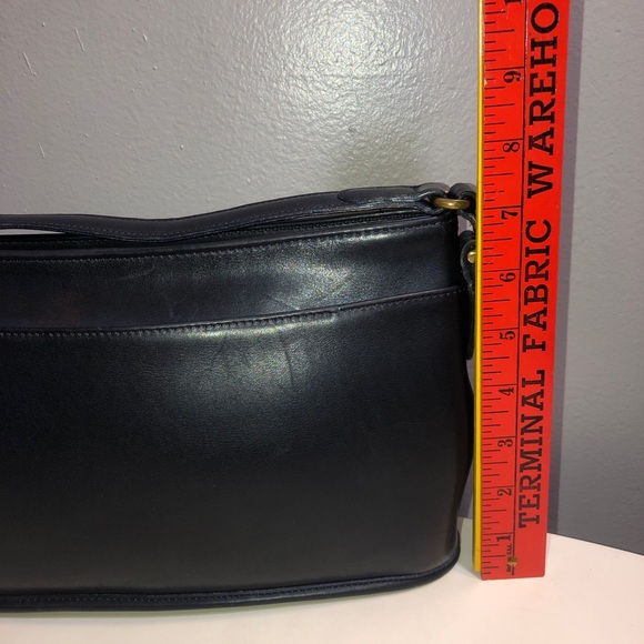 Vintage coach blue leather shoulder crossbody bag - Picture 3 of 12